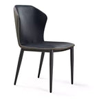 Minimalist Matte Pu Leather Dining Chairs Set of 2,Blue,17.9D x 21.3W x 33.9H