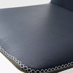 Juego de 2 sillas de comedor minimalistas de piel sintética mate, azul, 17.9D x 21.3W x 33.9H