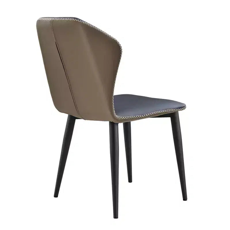 Juego de 2 sillas de comedor minimalistas de piel sintética mate, azul, 17.9D x 21.3W x 33.9H