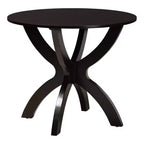 Juego de comedor de 5 piezas Aspen Modern con tapicería de tela color arena y madera con acabado en marrón oscuro