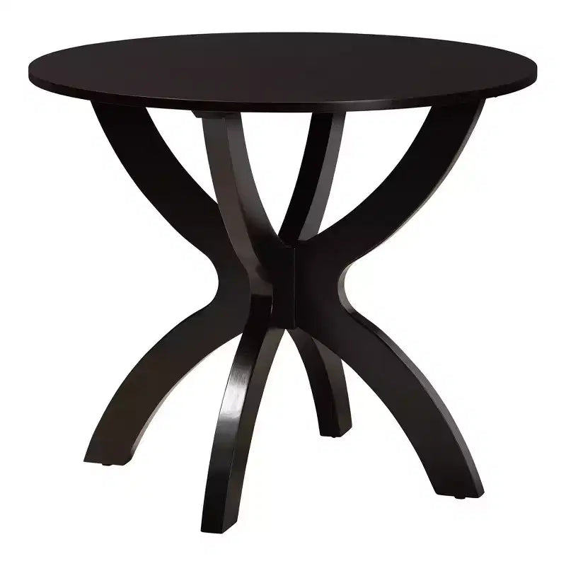 Juego de comedor de 5 piezas Aspen Modern con tapicería de tela color arena y madera con acabado en marrón oscuro
