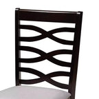 Juego de comedor de 5 piezas Aspen Modern con tapicería de tela color arena y madera con acabado en marrón oscuro