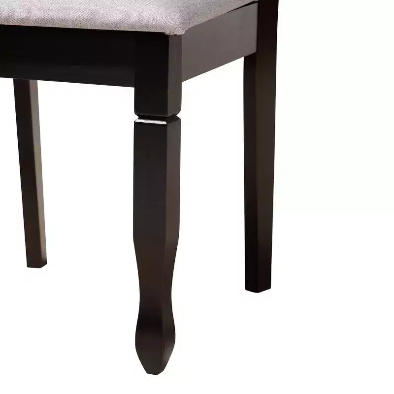Juego de comedor de 5 piezas Aspen Modern con tapicería de tela color arena y madera con acabado en marrón oscuro